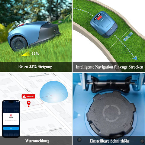 Hookii lawn robot mower cutting the AI logic system, 4400 mAh high-charging battery and charging station, up to 1000 m² lawn