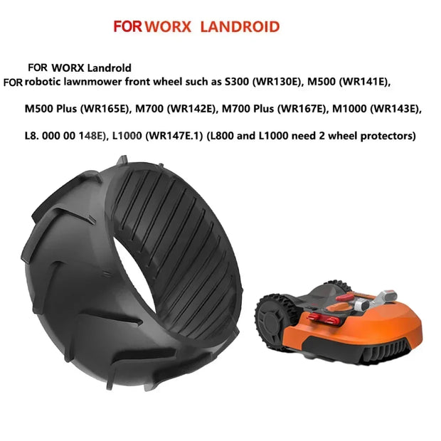 1pc Wheel Protection Replacement For Worx Robotic Lawnmower Front Wheel M500 M700M1000 Rubber Anti-skid Wheels Profile Tuning
