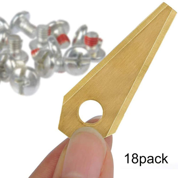 18PCS 49X19X1MM Robot Mower Titanium Replacement Blade Anti-Rust Durable Mower Cutter for Bosch Indego Easy to Install