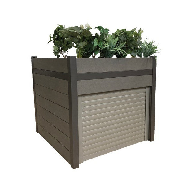ABRI ROBOT TONDEUSE - JARDINIERE WPC AVEC SYSTEME DE FERMETURE